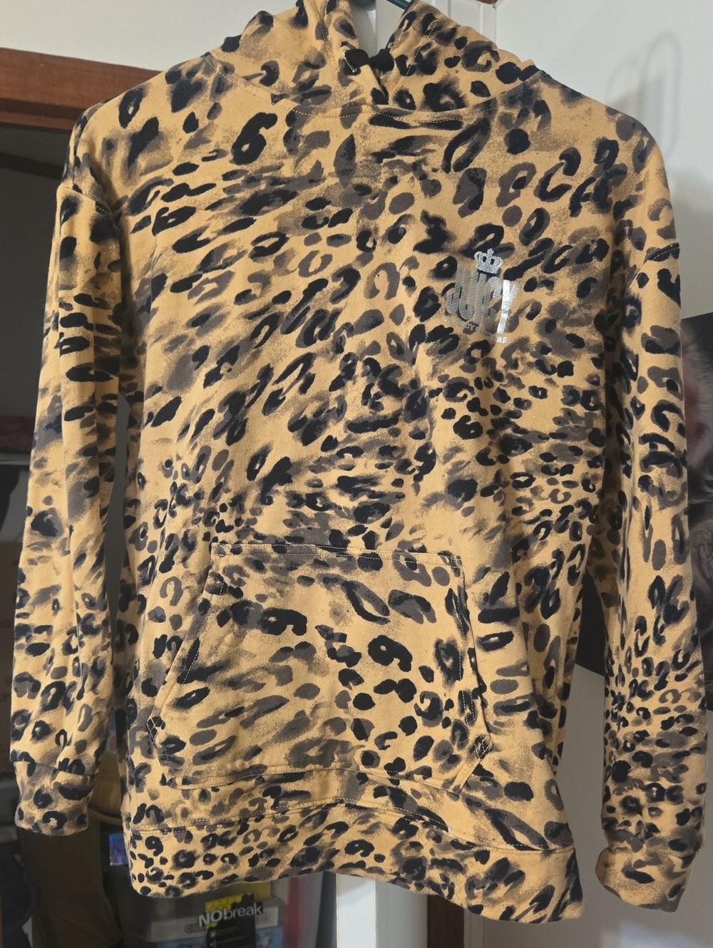 Juicy Couture Leopard-Print Cowl Neck Sweater - Tan & Black